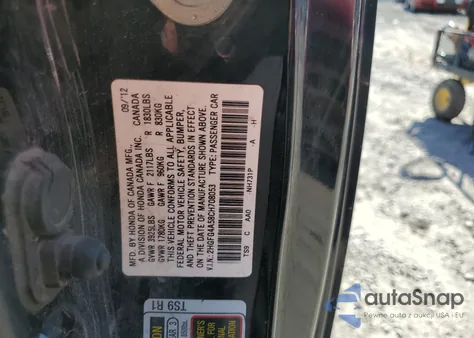 2012 Honda Civic Si z USA, uszkodzony, nr VIN 2HGFG4A58CH708053